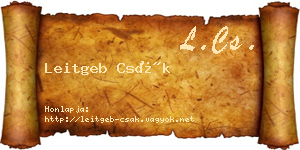 Leitgeb Csák névjegykártya